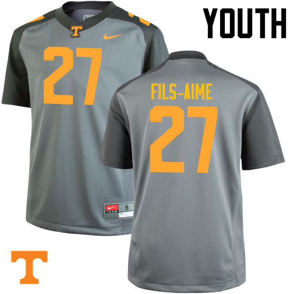 Youth #27 Carlin Fils-Aime Tennessee Volunteers College Football Jerseys-Gray - Click Image to Close